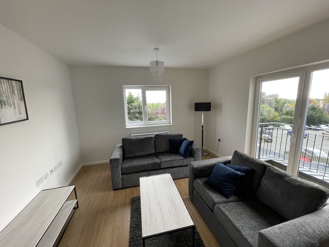 Living room in a Birmingham apartment